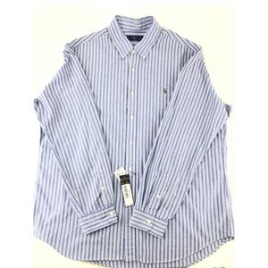 Ralph Lauren Pony Striped XXL Blue Dress Shirt